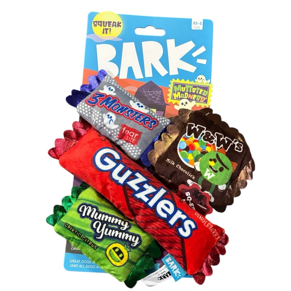 Bark Box Dog Toys Halloween Muttster Madness Candy‎ Creeps, XS-S NEW